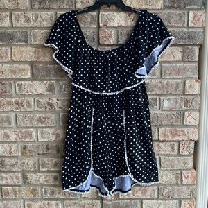 🍒💣 Plus size pinup inspired polka dot romper